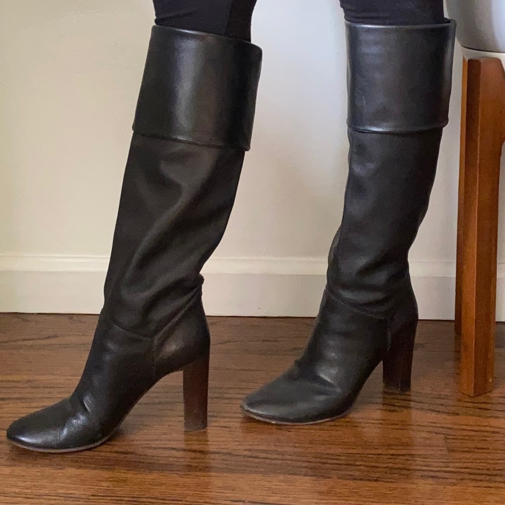Theory leather boots with heel